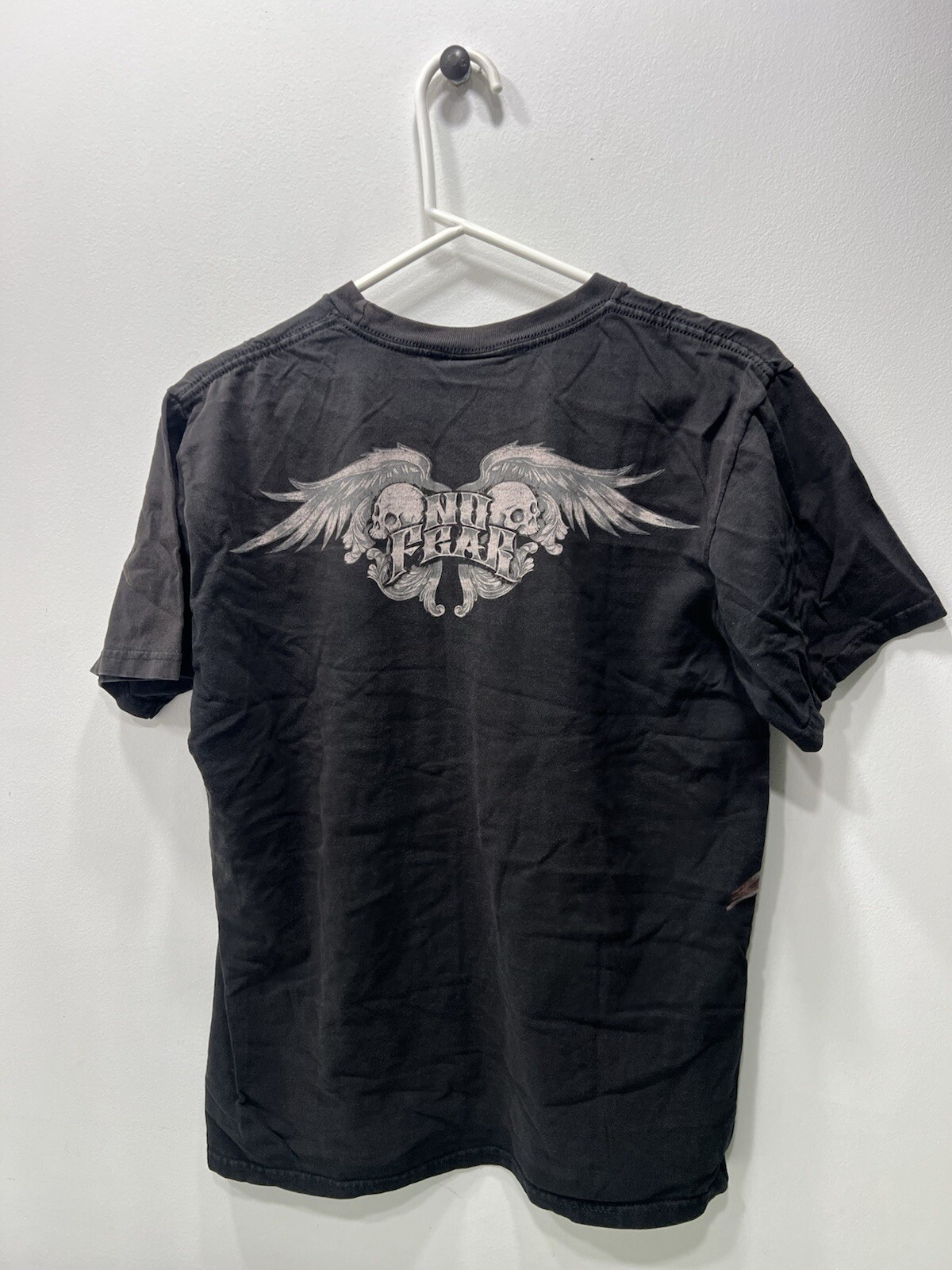 Vintage No Fear Shirt Mens Skulls Wings Y2K All Over Print ( See Measurements) gallery