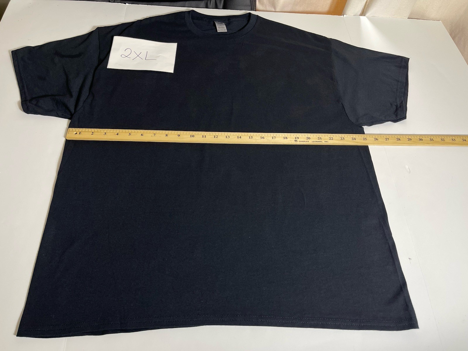 Gildan Men's T-Shirt Heavy Cotton Short Sleeve Plain Blank Black Tee Sz 2XL New gallery