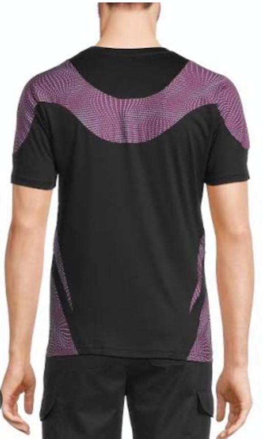 NWT- Murano Men's 2XB Stretch Short Sleeve T.Shirt Black Purple Liquid Luxury gallery