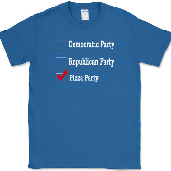 Republican Party Democrat Party Pizza Party T-Shirt Funny Political Food Tee gallery