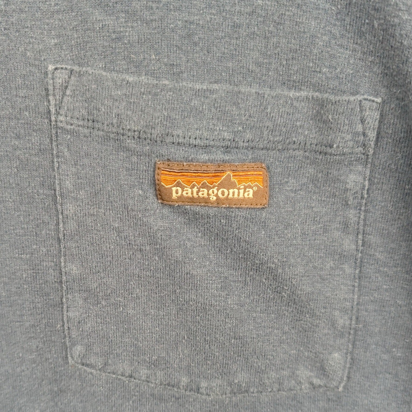 Patagonia T-Shirt Men's 3XL Navy Blue Hemp Organic Cotton Long Sleeve Pocket gallery