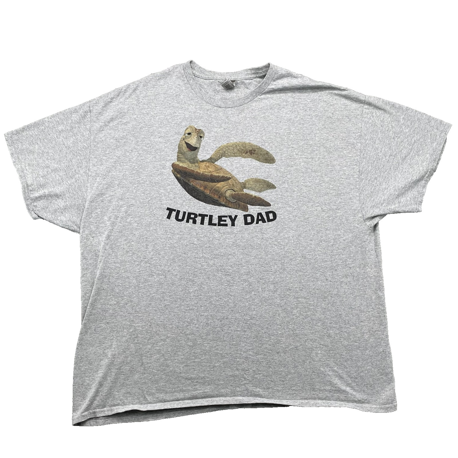 Gildan T-Shirt Men’s 3XL Gray Turtley Dad Core Y2K Academia Skate Camping Hiking