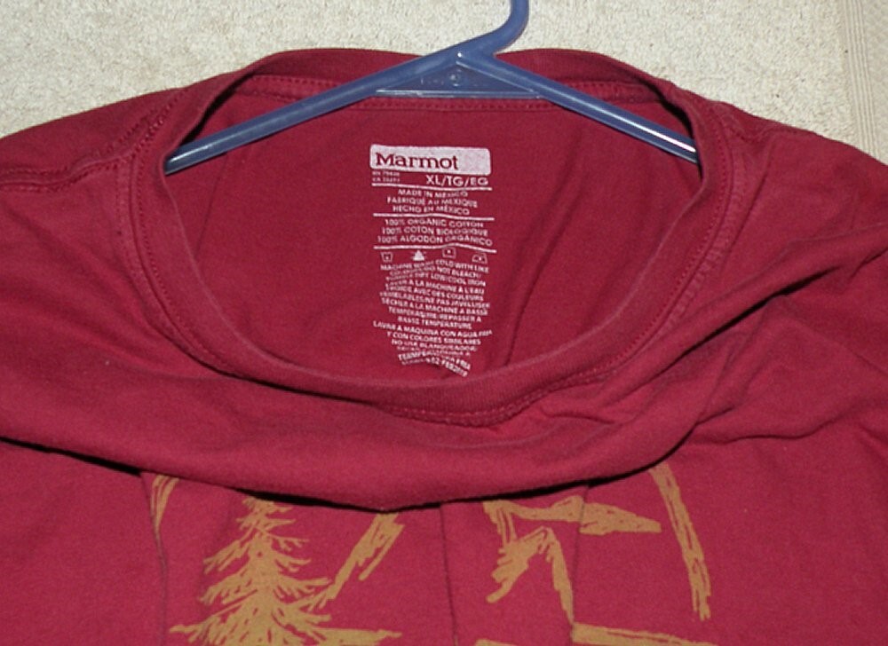 Marmot Mountain Works Men’s Large (XL) SS T Shirt Red Organic Cotton gallery