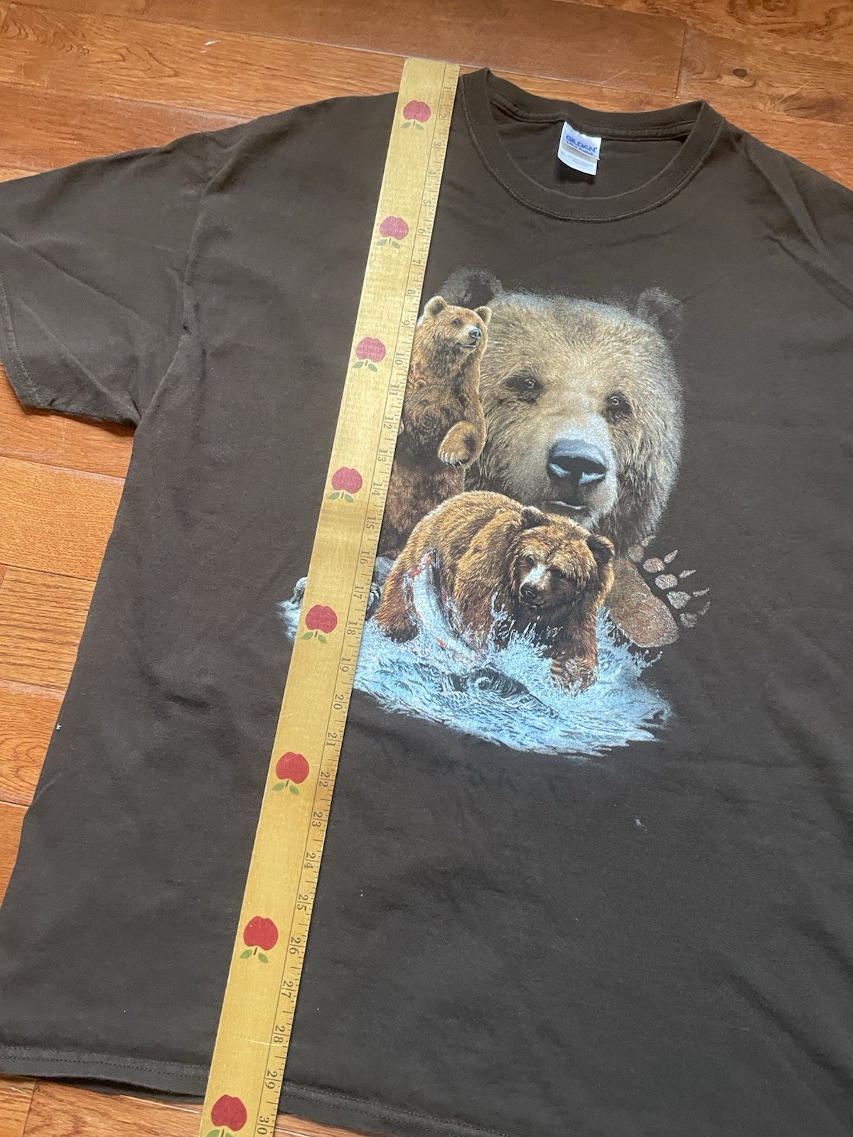 Vintage Gilden Bear Men’s Brown T Shirt Nature Hunting Fishing Extra Large (XL) gallery
