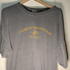 Vtg Y2k Underwater Demolition Team Frogman U.S. NAVY Gray T Shirt 2XL