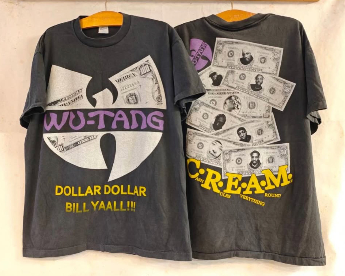 Wu-Tang Clan C.R.E.A.M Dollar Bills 90s Band Rap HIPHOP Size L T-Shirt REPRINT