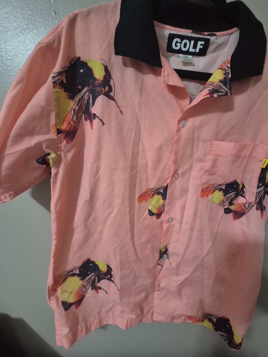 Golf Wang Bumble Bee Short Sleeve Button Up Shirt Tyler The Creator Mens Medium gallery