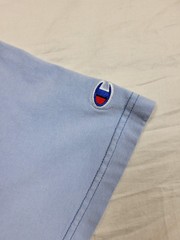 Champion Script Logo T-Shirt Size Large Blue Short Sleeve Graphic