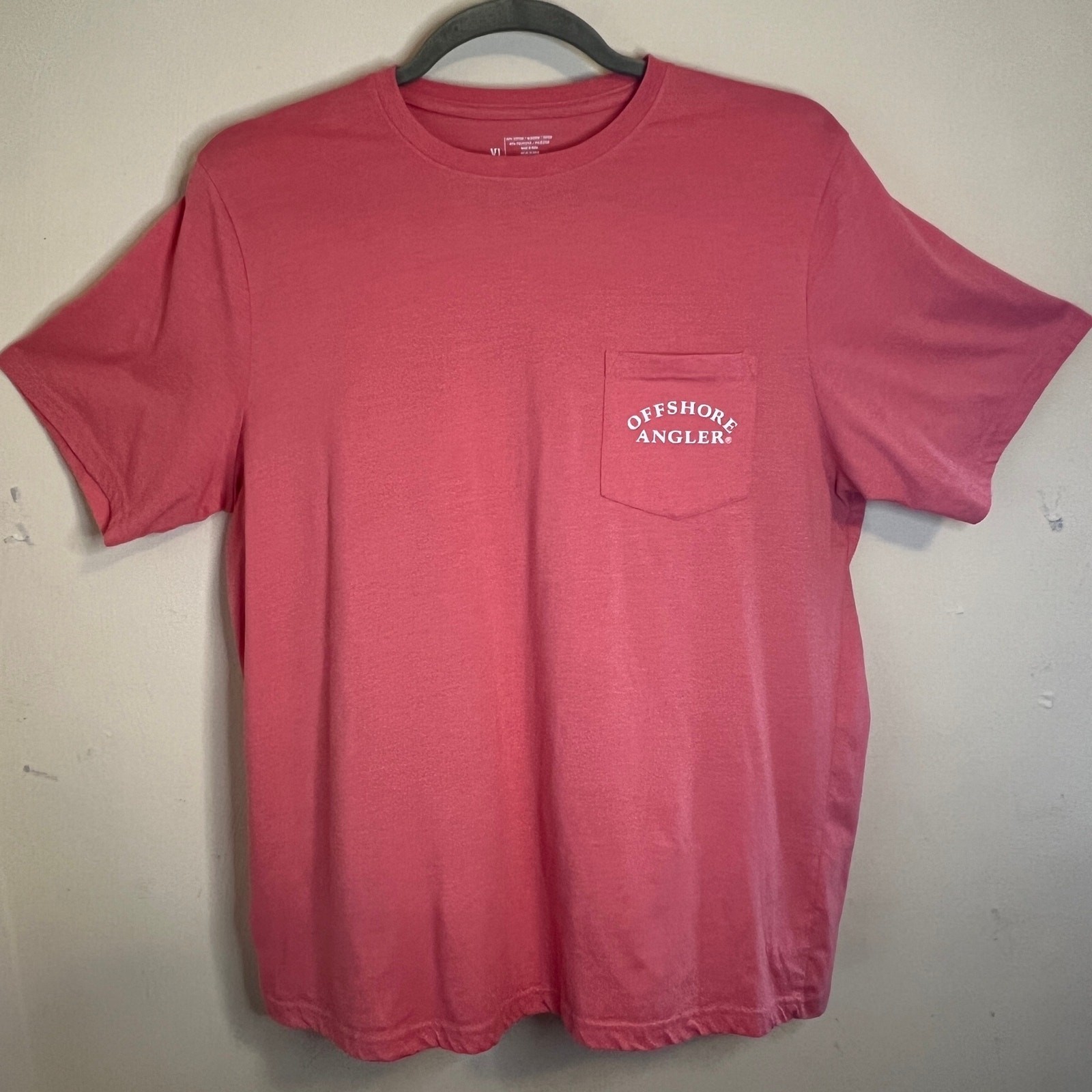 Offshore Angler Graphic T Shirt Size XL Front Pocket Pink Saltwater Fishing gallery