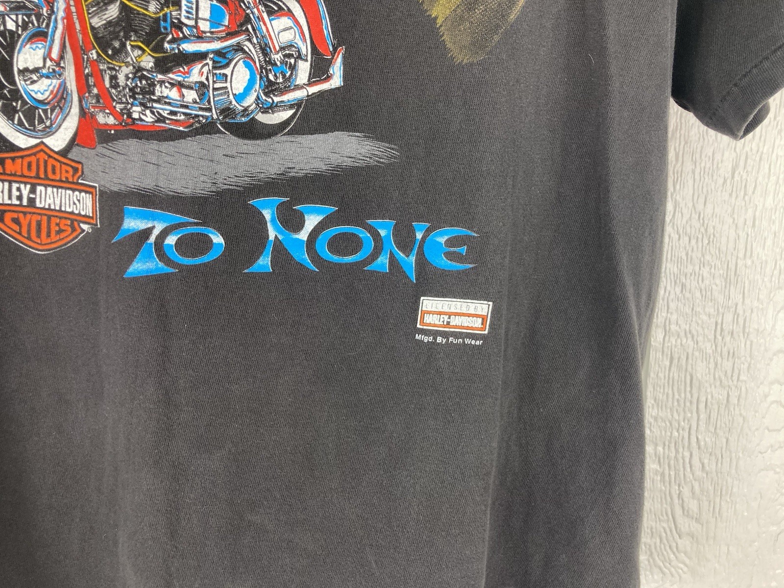 Vtg Harley Davidson Motorcycle T Shirt Single Stitch Eagle Second to None Large gallery