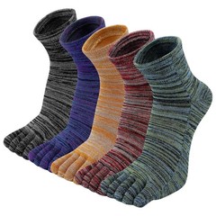 Toe Socks Mens Five Finger Striped Sock Running Athletic Cotton Ankle Sox 5 P…