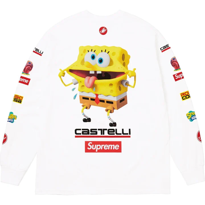 Supreme SpongeBob Castelli Racing L/S Tee White gallery