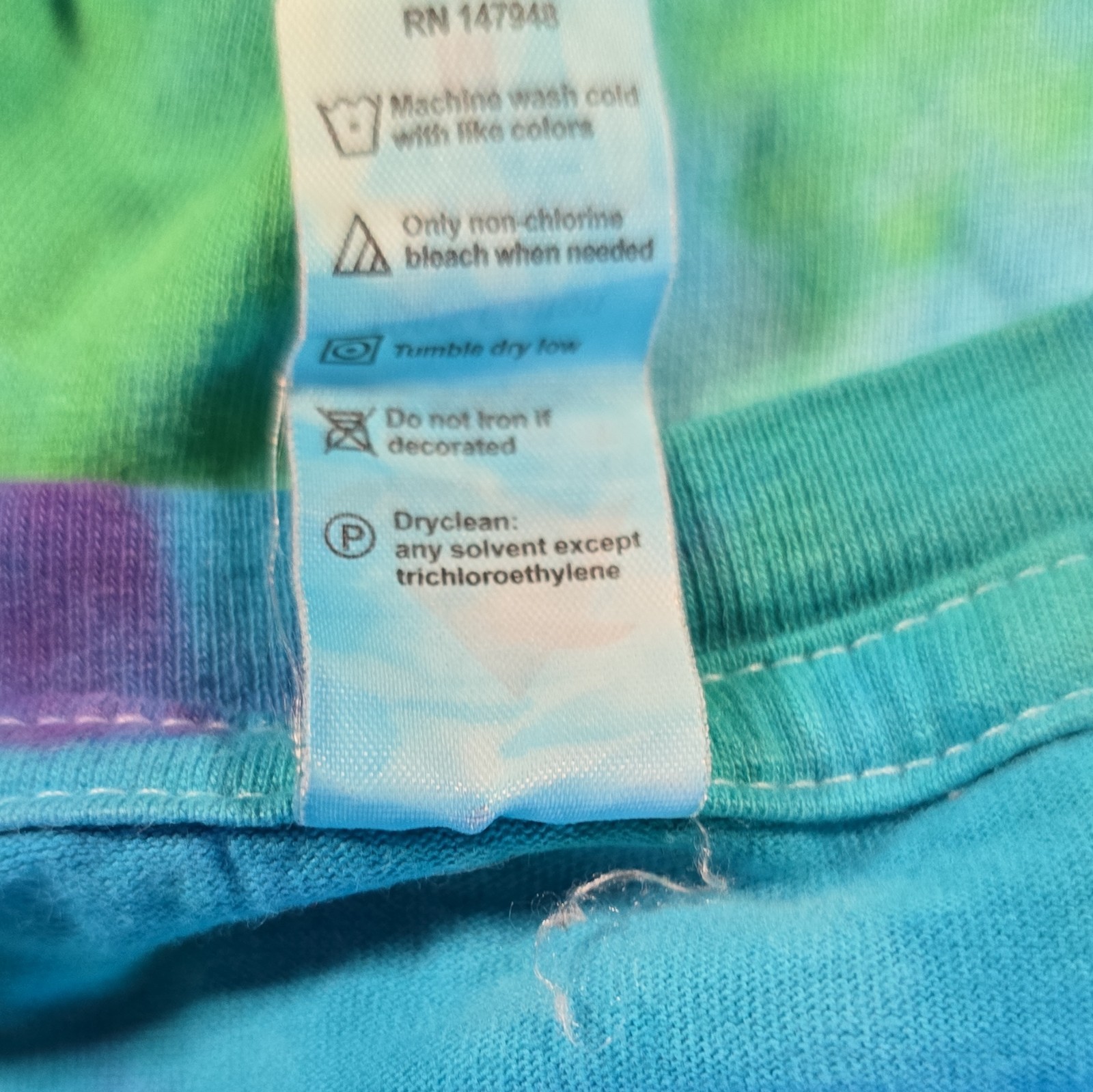 Smart Blanks Blue Green Purple Tie-Dye Graphic Crewneck Cotton Tee Men’s M gallery