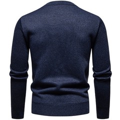 Trendy Solid Color Mens Sweater with Slight Stretch Perfect for Layering