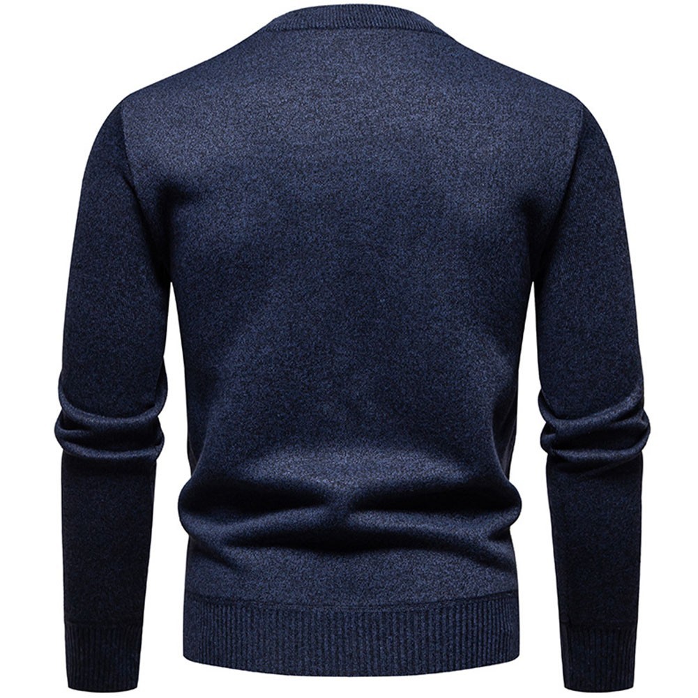 Trendy Solid Color Mens Sweater with Slight Stretch Perfect for Layering gallery