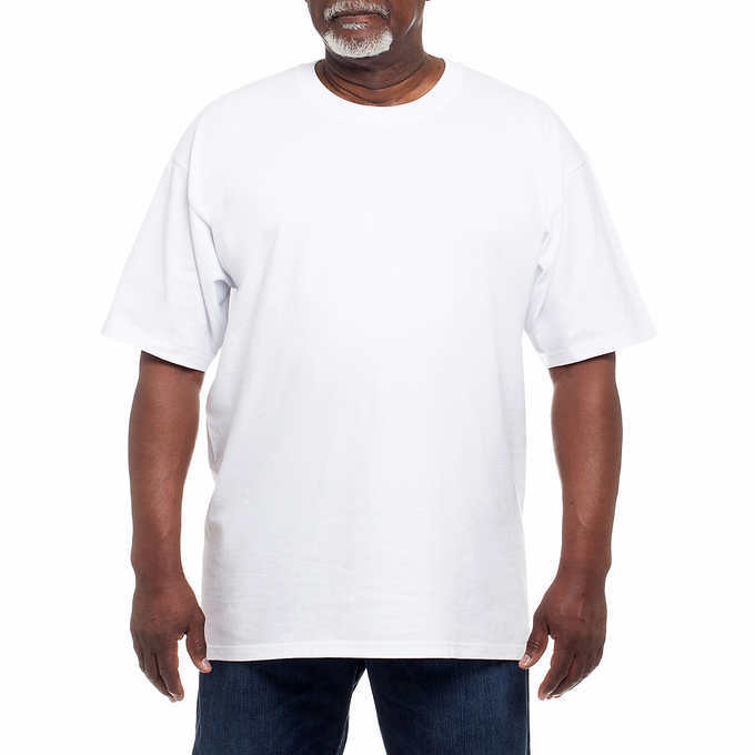 Kirkland Signature Men's Crew Neck T Shirts 6 Pack Tagless 100% Combed Cotton gallery