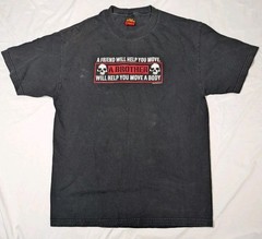 Vintage Hot Leathers A Brother Will Help You Move a Body C&J Cycles MD T-shirt L