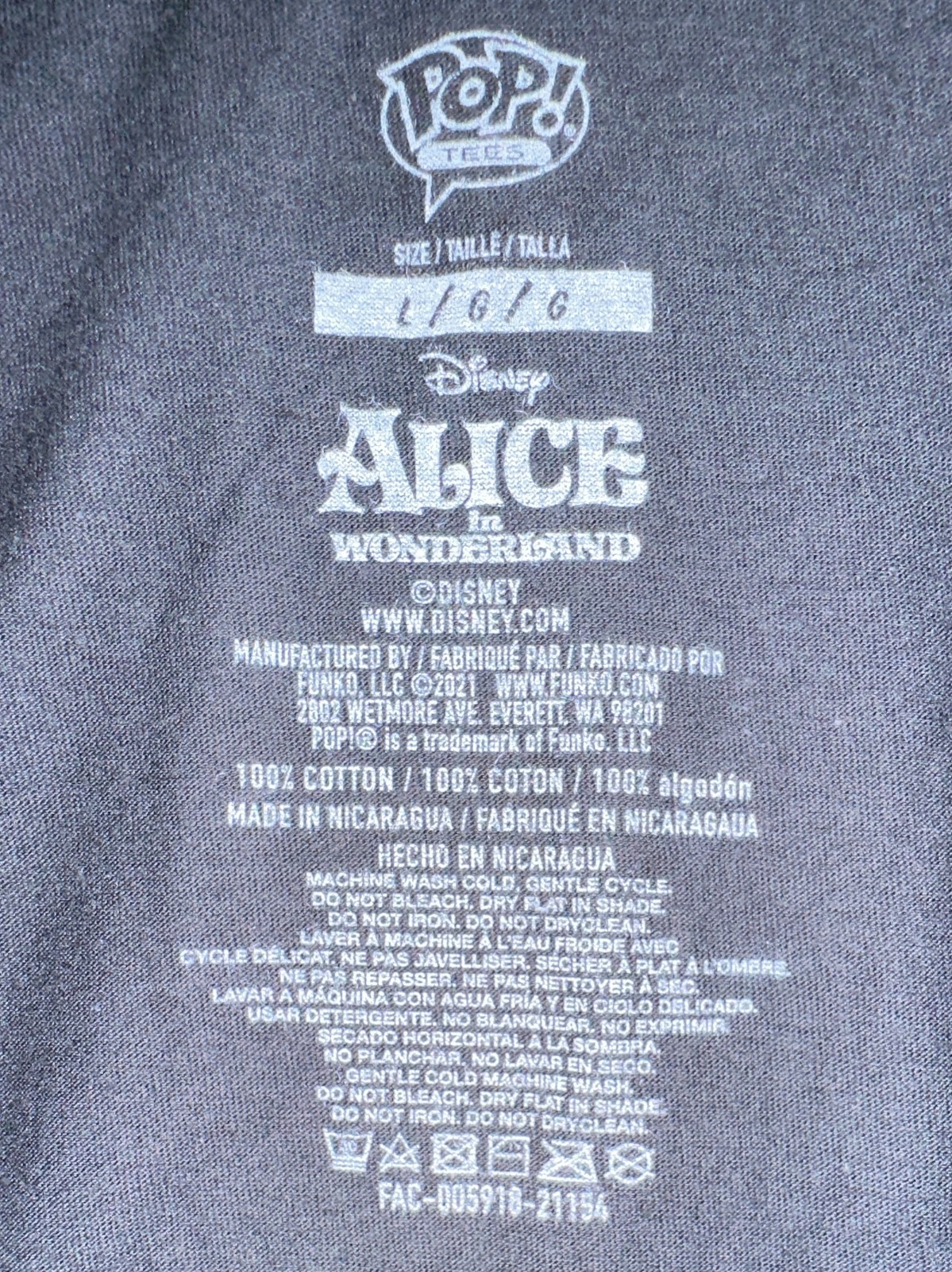 Funko Pop Tees - Alice In Wonderland - White Rabbit "I'm Late" T-Shirt Size L gallery