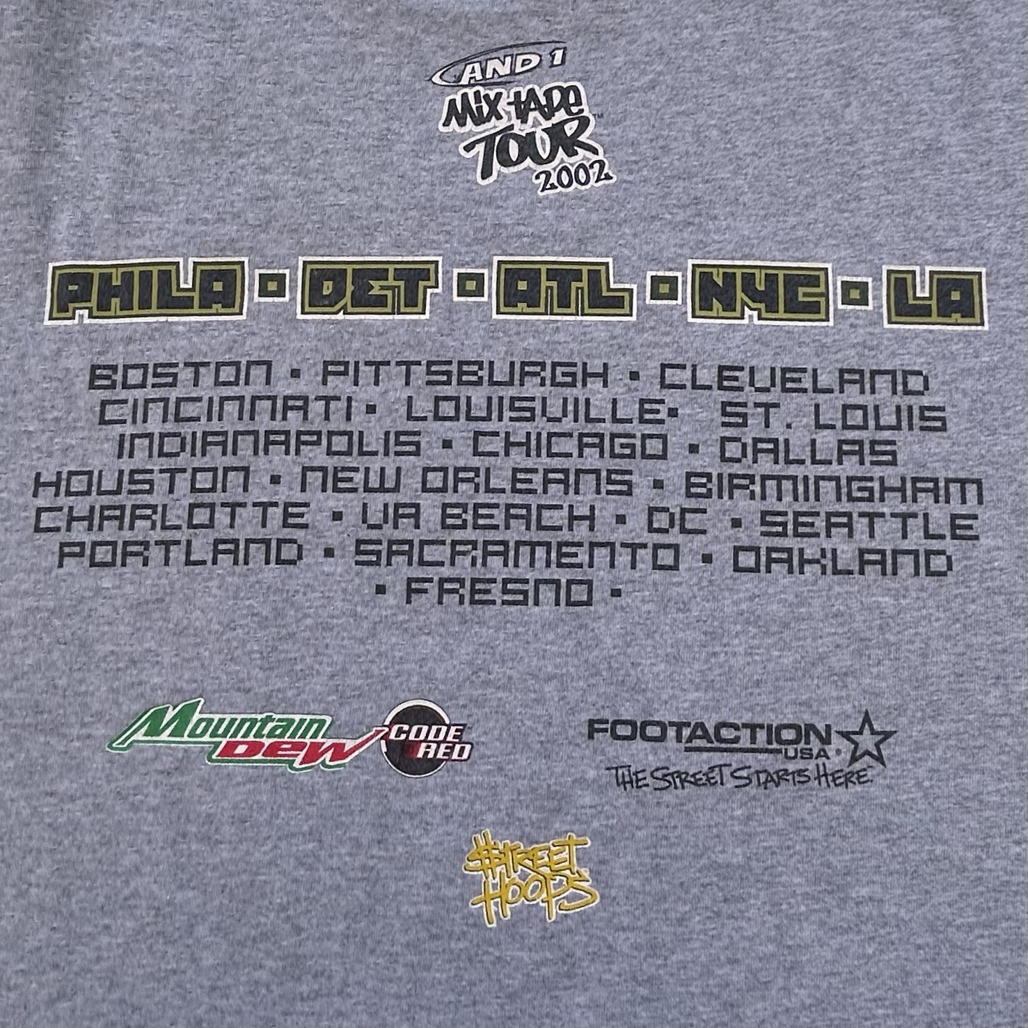 Vintage AND1 Mixtape Tour 2002 Street Hoops Promo T Shirt Size Men’s Large Grey gallery
