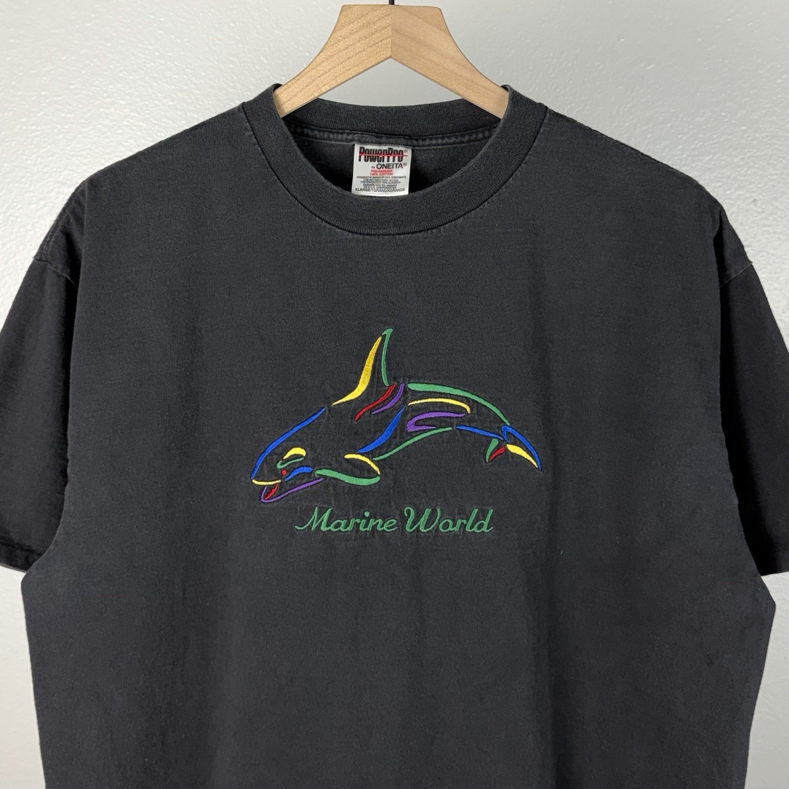 Vintage Marine World Single Stitch Embroidered Whale Tourist T Shirt Size XL gallery