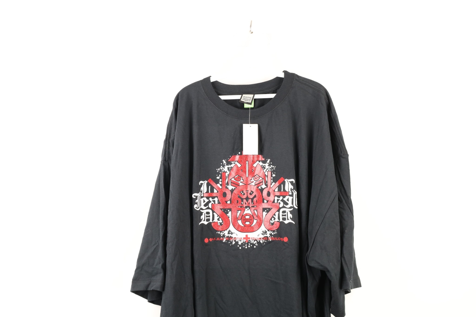 NOS Vtg Marithe Francois Girbaud Mens 4XL Baggy Spell Out Glitter T-Shirt Black gallery