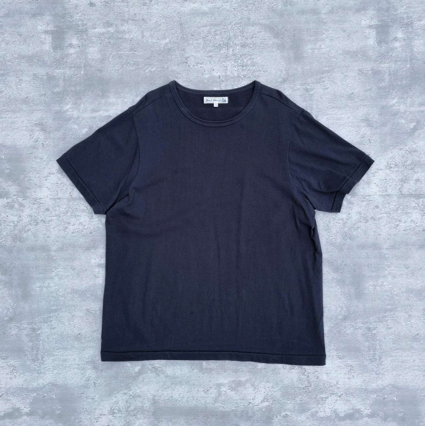 Merz b. Schwanen 215 Loopwheeled Classic Fit T-Shirt Men's 7/XL Navy Black gallery