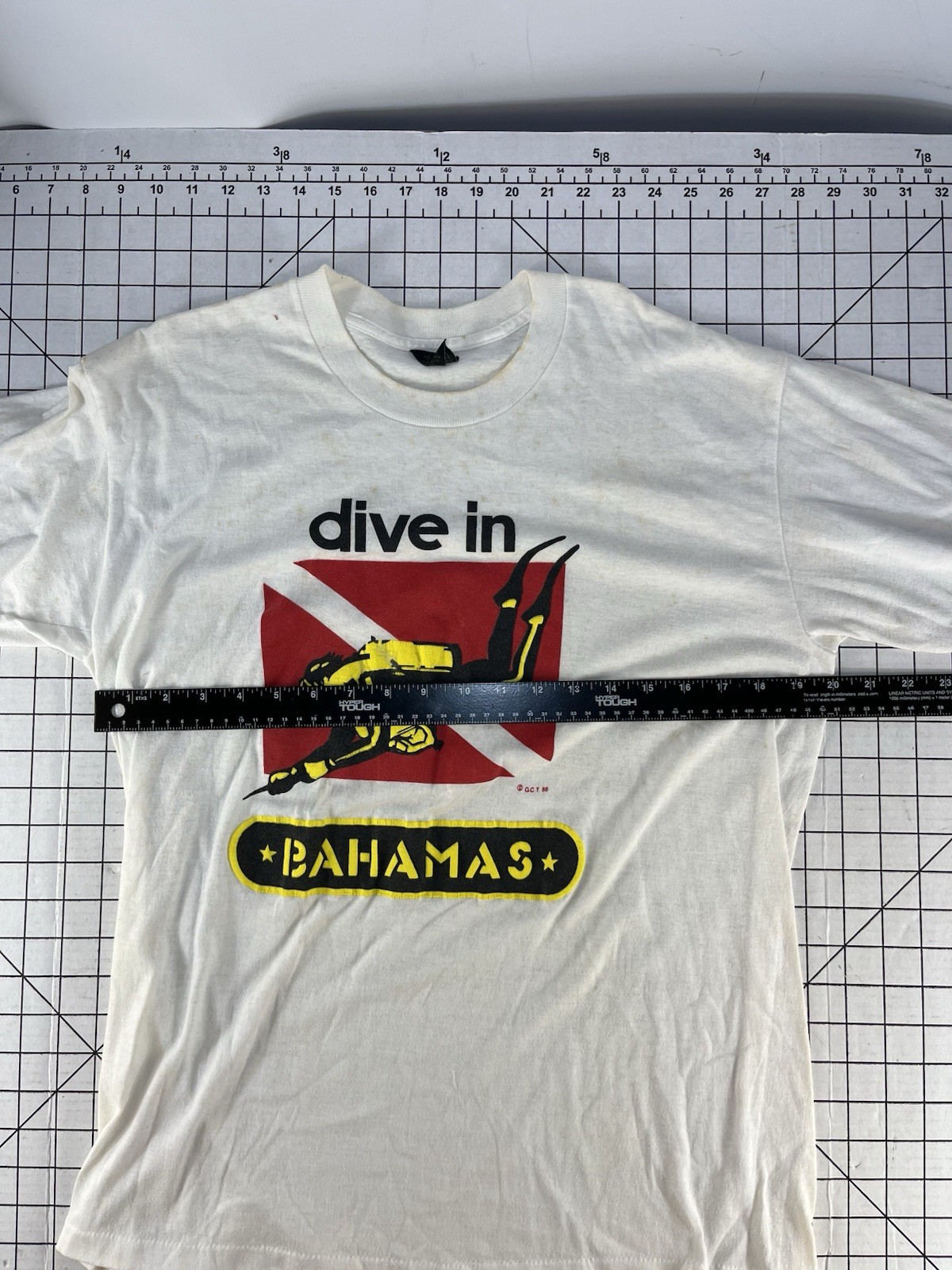 Vtg 1986 Dive In Bahamas T Shirt XL Center Star Scuba Diving Flag Single Stitch gallery