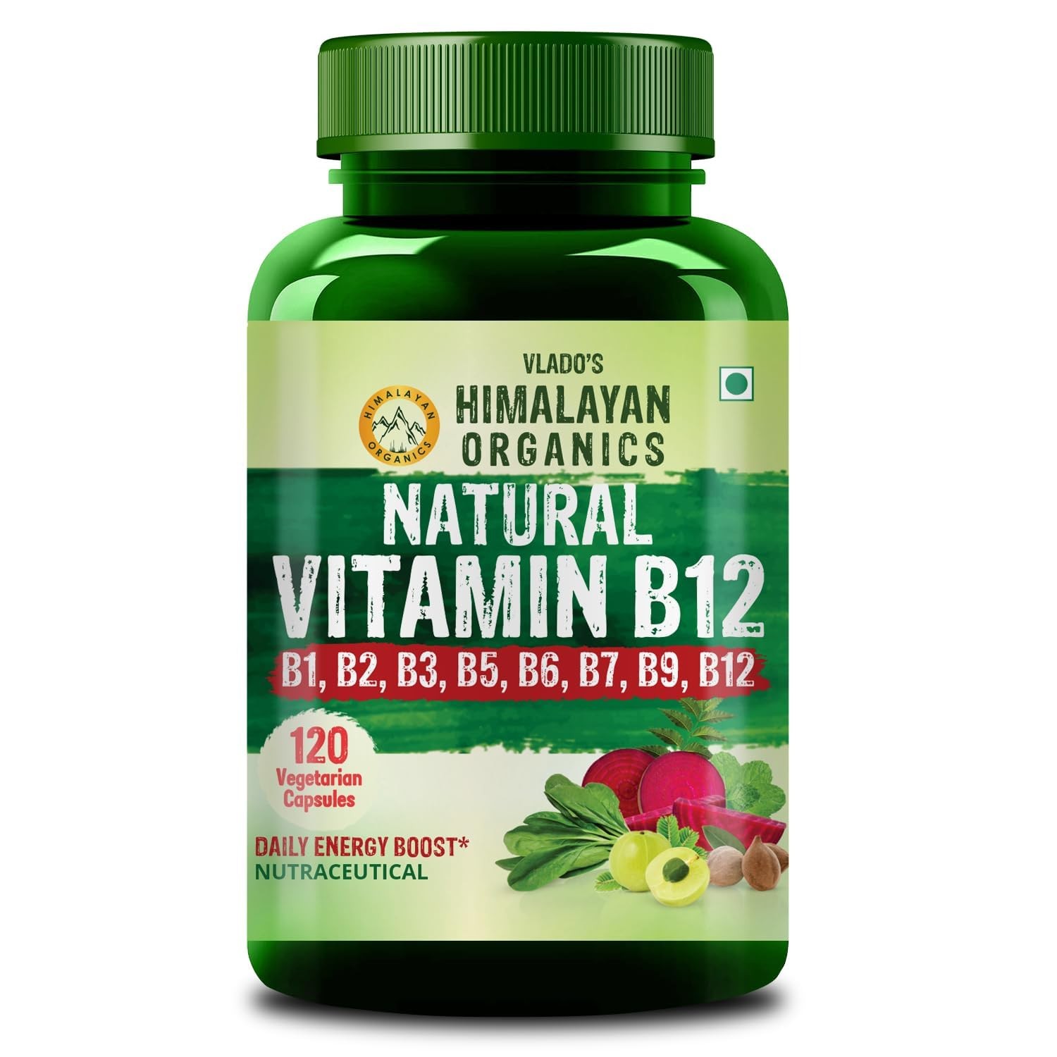 Vlado�s Himalayan Organics B12 with B1-B9 Moringa | Energy, Digestion, Nerve 120