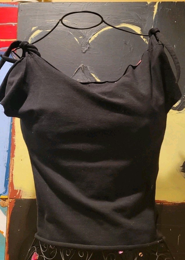 90s Y2K Glamhead Raw Tie Baby-Tshirt Billy Idol Size L Fits Like S/M FREE SHIP gallery
