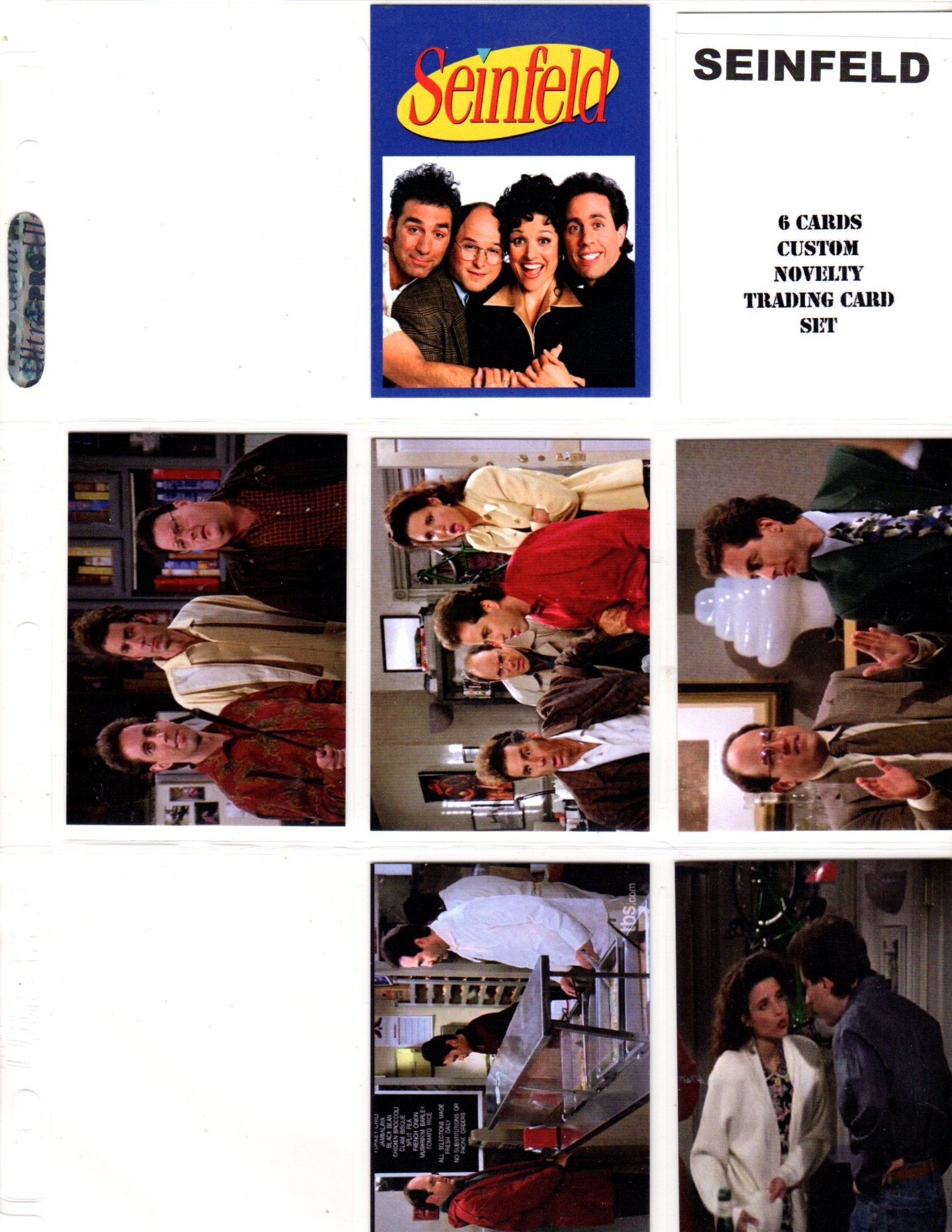 SEINFELD   TV SHOW   CUSTOM   NOVELTY   TRADING CARD 6 CARDS  SET