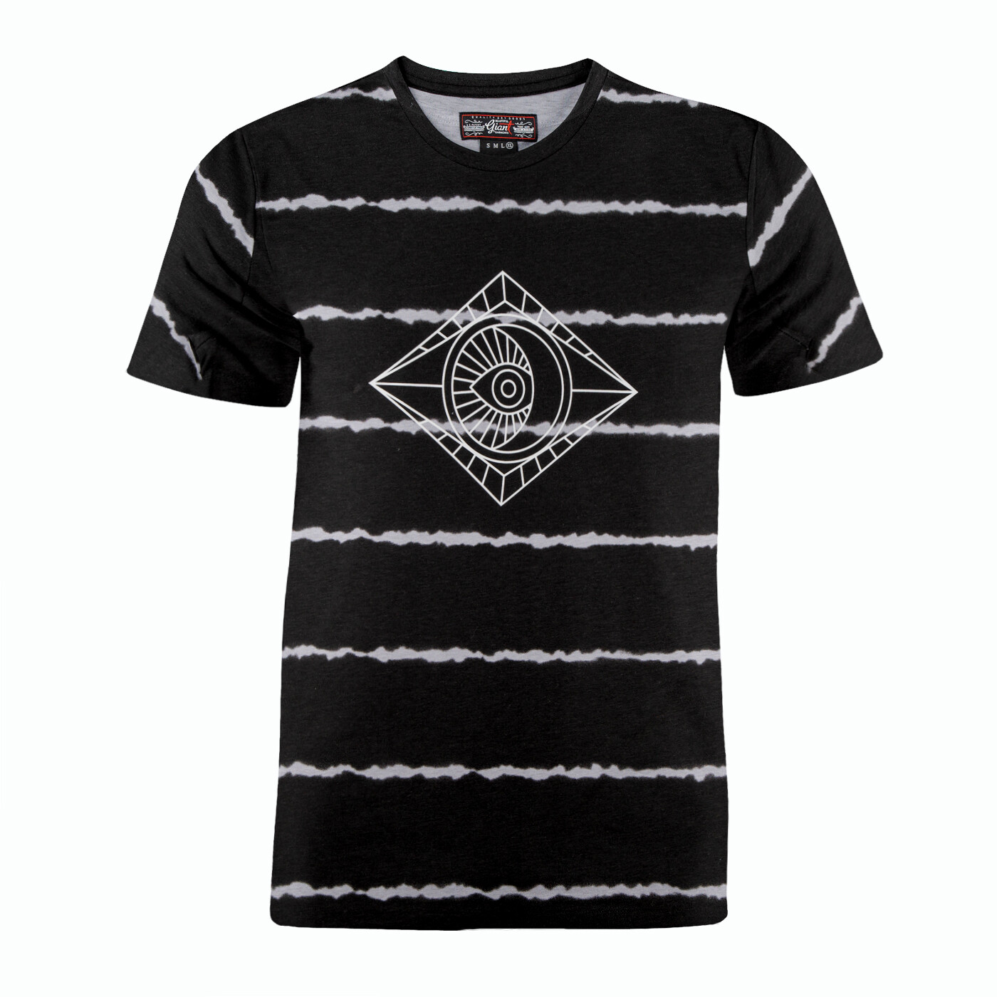 Beautiful Giant Devil's Eye Fashion Striped T-Shirt Crew Neck Sport for Gym Tee gallery