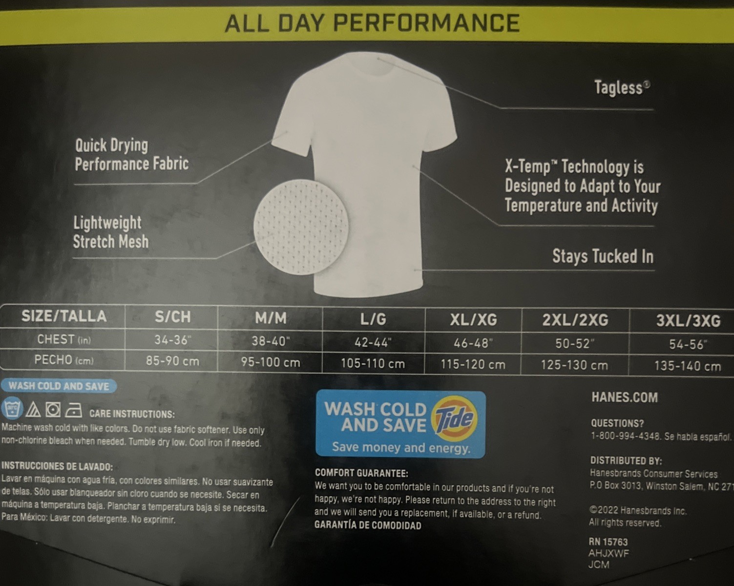 XL Hanes Men 3 Pack Tagless X-Temp All day Performance White T-Shirts New gallery