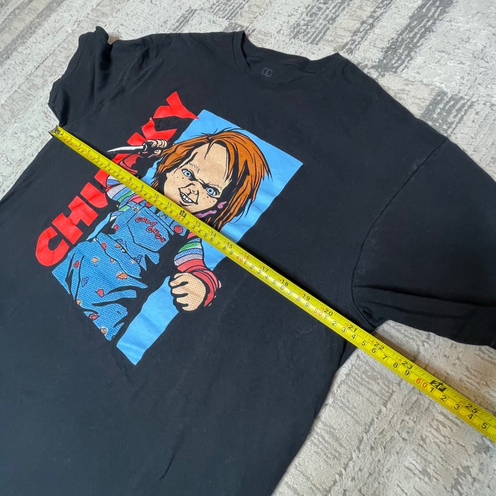 Chucky Childs Play Horror Movie Graphic T-Shirt Mens Large Black Short Sleeve gallery