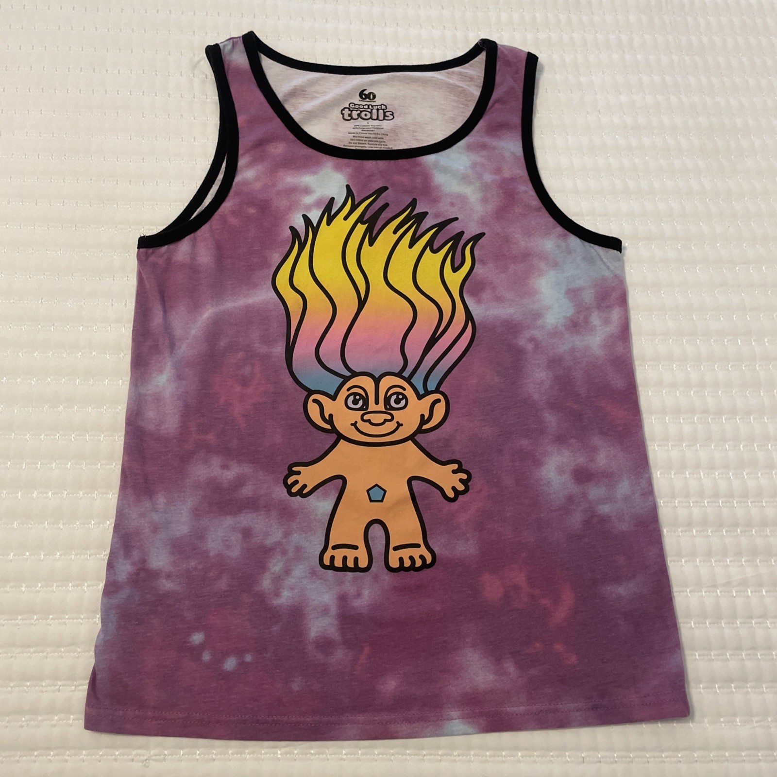 Good Luck Trolls Doll Tie Dye Purple Tank Top 60th Anniversary Men’s Size Small