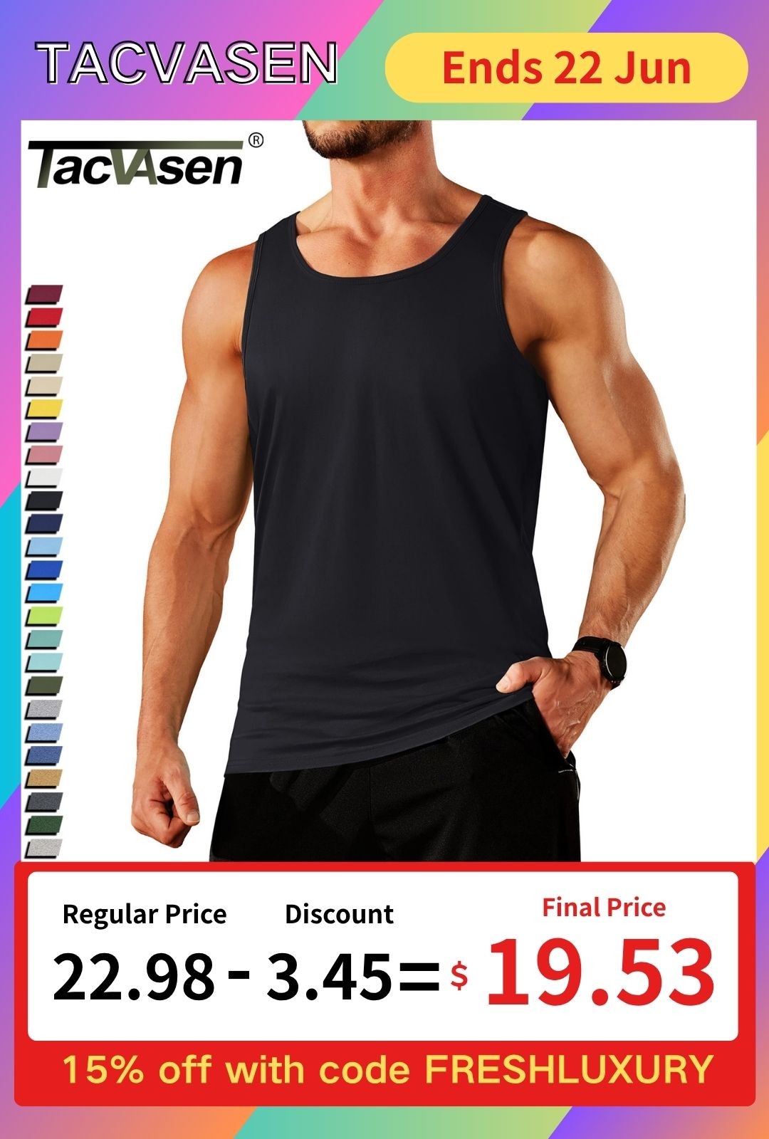 Men's Tank Top Cotton Moisture Wicking Muscle Shirt Summer Sleeveless Gym Shirts gallery