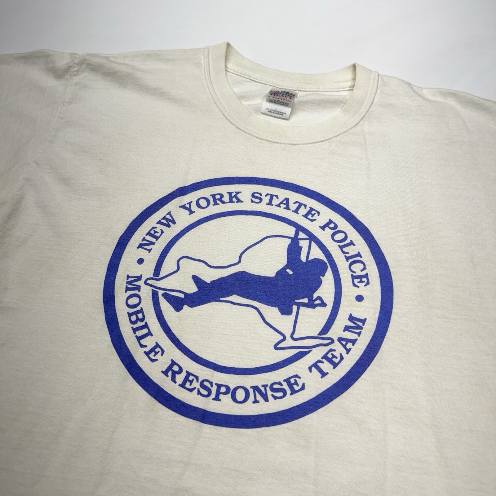 Vtg New York State Police Mens T-Shirt L Mobile Response Team Big Logo Graphic gallery