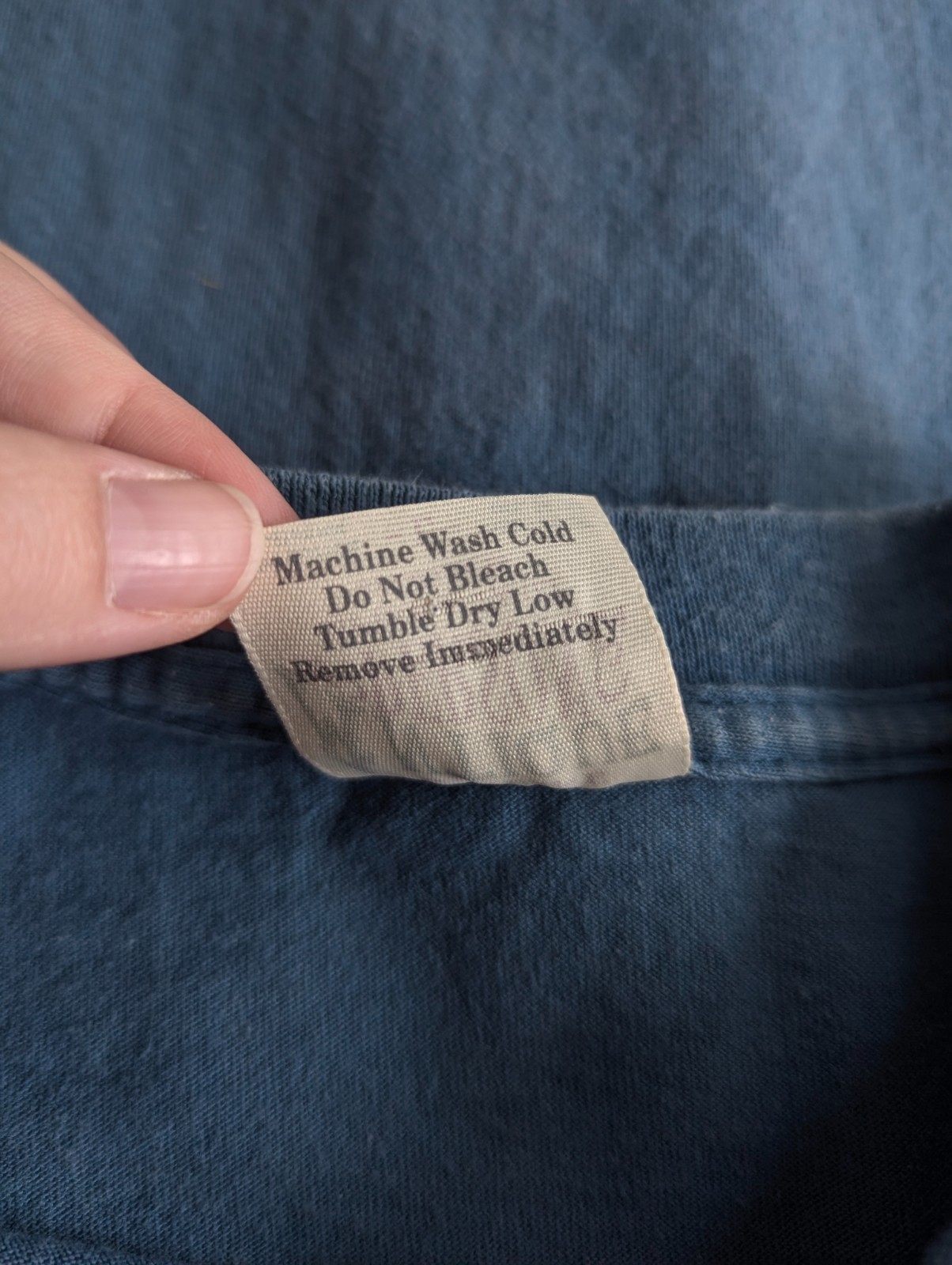 Vintage Antique Fisherman Shirt Sz Large Blue Single Stitch Laid Back Humor 90s gallery