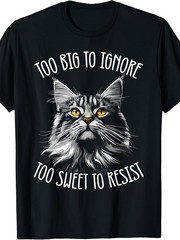 Maine Coon Cat T-Shirt Machine Washable Casual Shirt for Cat Lovers