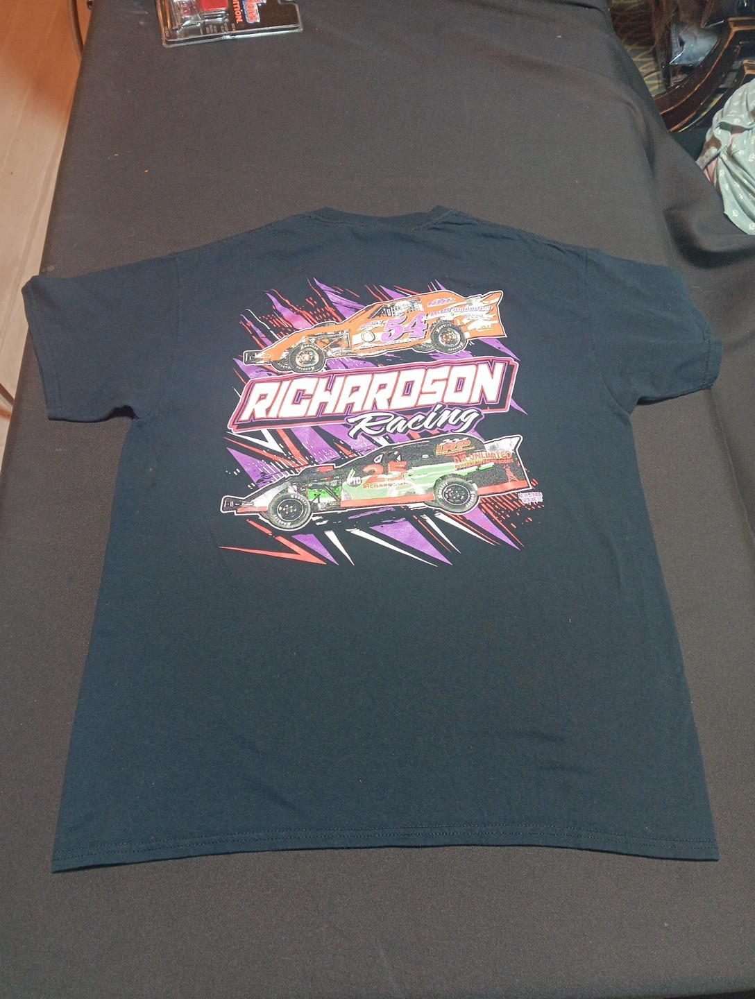 VTG Richardson Dirt Track Racing 54R 25R Sun faded distressed T-Shirt Sz L gallery