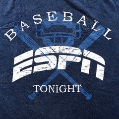 Vintage 90s ESPN Baseball Tonight Promo T-Shirt Mens XL Blue Made In USA Cotton
