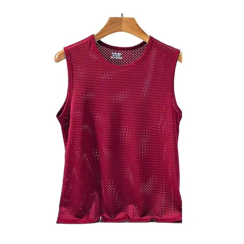 Men’s Ice Silk Mesh Tank Top – Breathable Gym Stringer Vest gallery