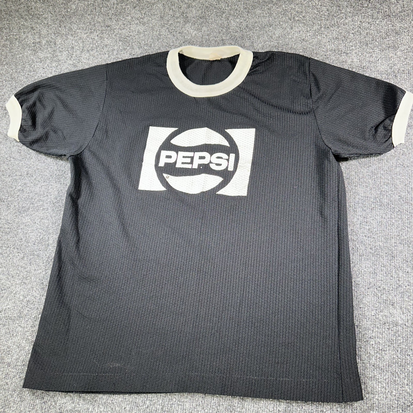 Vintage Sportswear T Shirt Large Black Pepsi Waffle Single Stitch USA Made 70's gallery