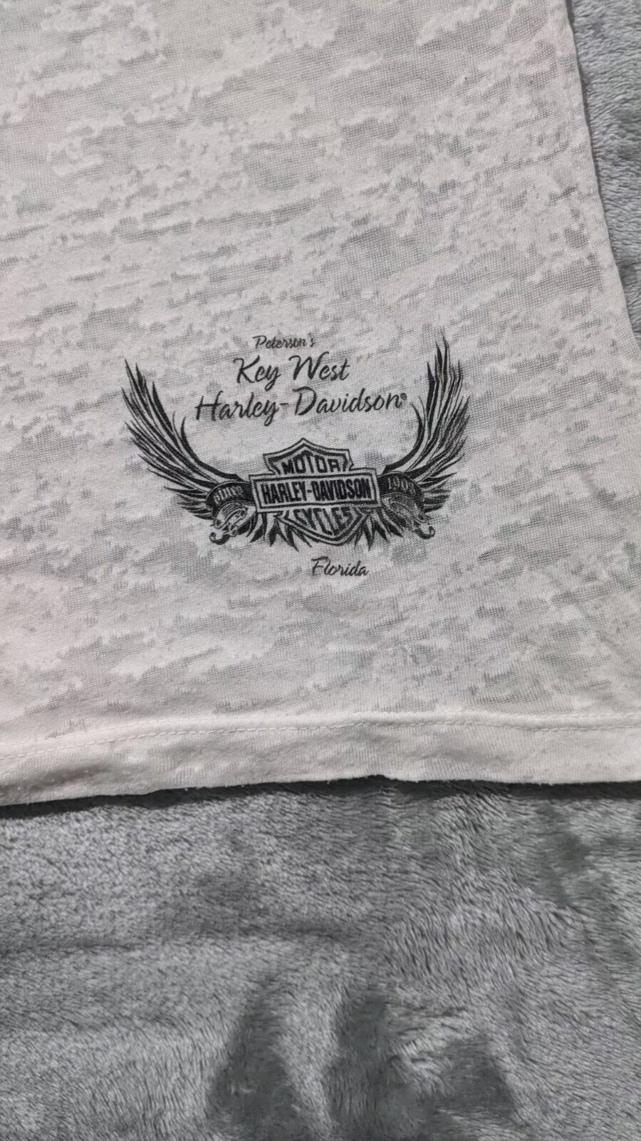 Harley Davidson Motorcycles Angel Wings Semi Sheer V Neck Shirt Womens Size L gallery