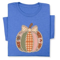 Retro Patchwork Pumpkin Fall T-Shirt – Cute Autumn Gift Tee