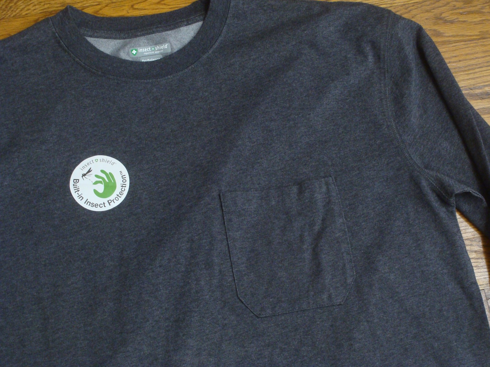 Insect Shield New Dri Balance UPF 30 Gray Long Sleeve Pocket T Shirt Size XL gallery