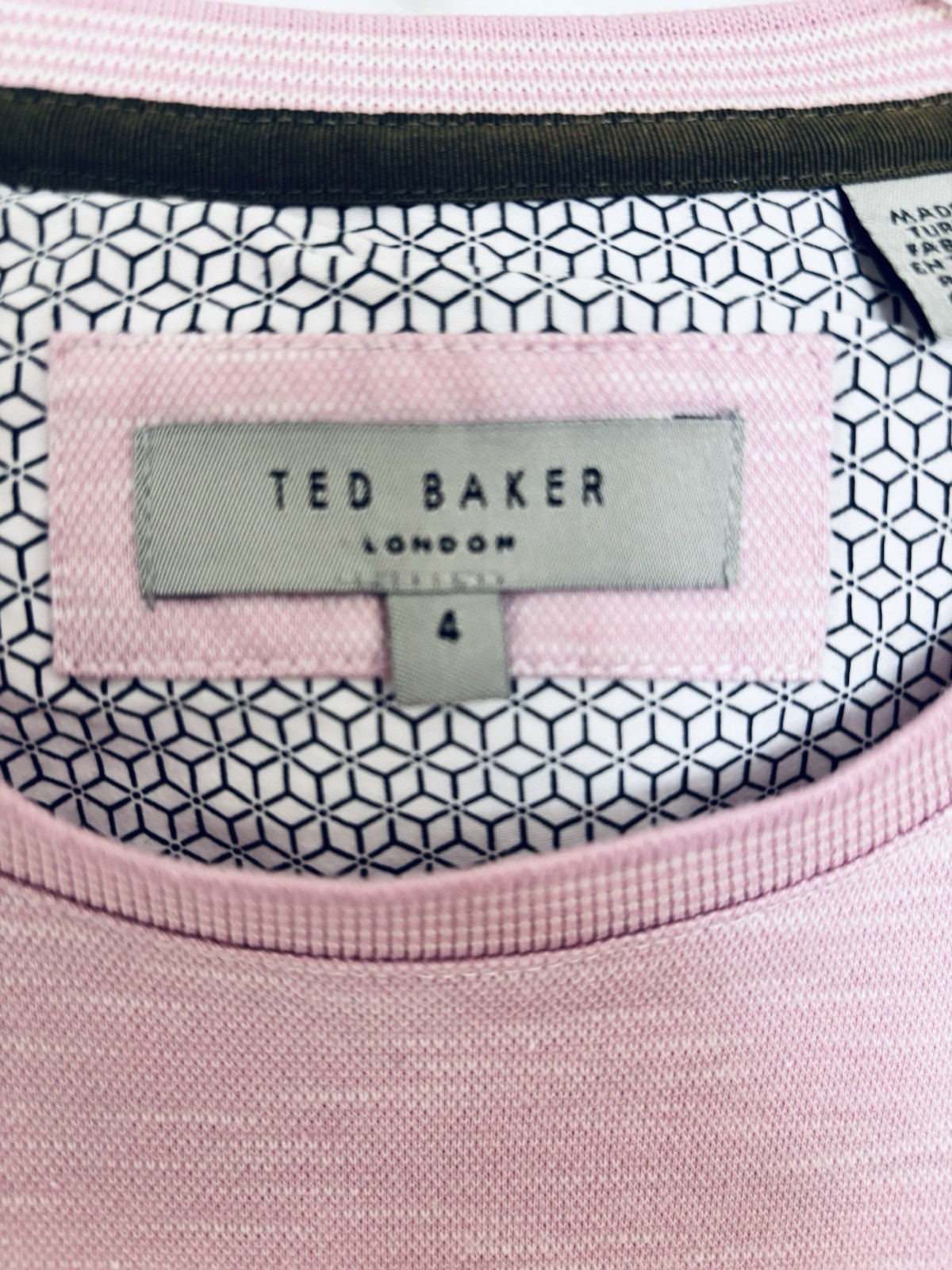 Ted Baker London Dusty Pink Pocket Ringer T-Shirt EUC Size Large gallery
