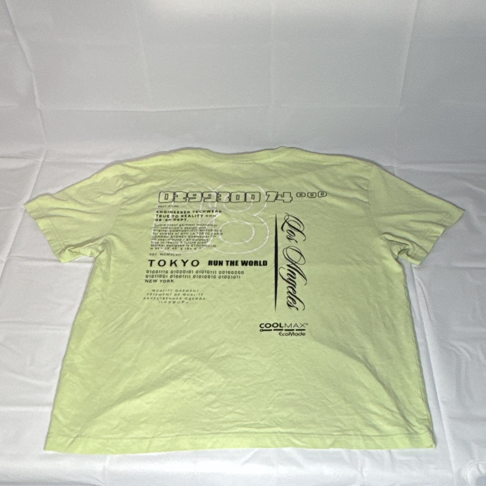 H&M COOLMAX Men's Green Graphic Print Crew Neck Short Sleeve T-Shirt L Logo City gallery