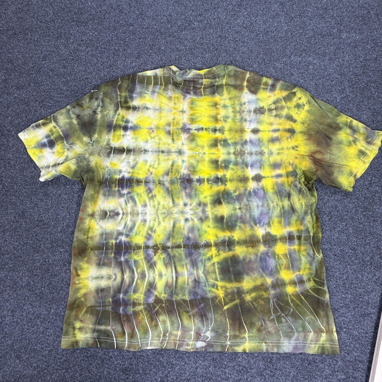 Jordan T-Shirt Mens XL Yellow Olive Tie Dye Flight Jumpman Logo CUSTOM OOAK gallery