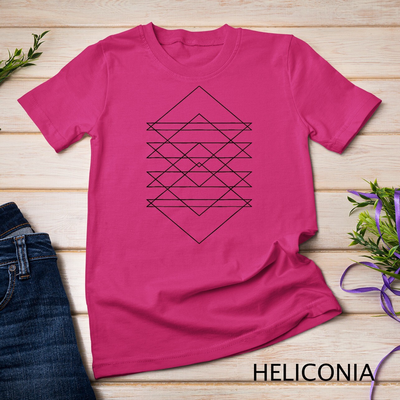 Sacred Geometry Abstract Art Geometric Triangle Lines Design Unisex T-shirt gallery