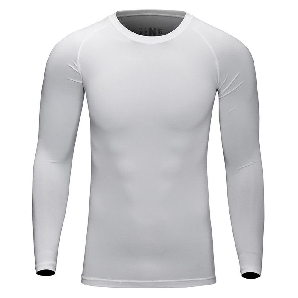 Compression Shirt Base-Layer Running Top Men's O-neck Long-Sleeve Undershirts US gallery